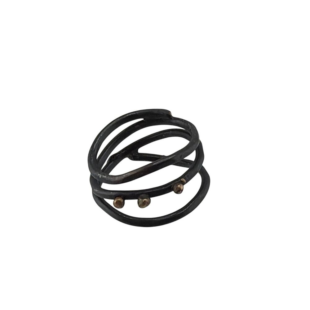 NEW Oxidized Sterling Silver Artisan Multi Band Ring Size 6